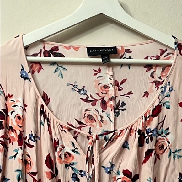 Lane Bryant Pink Relaxed Tunic with Tie Front 314 - Picture 4 of 12